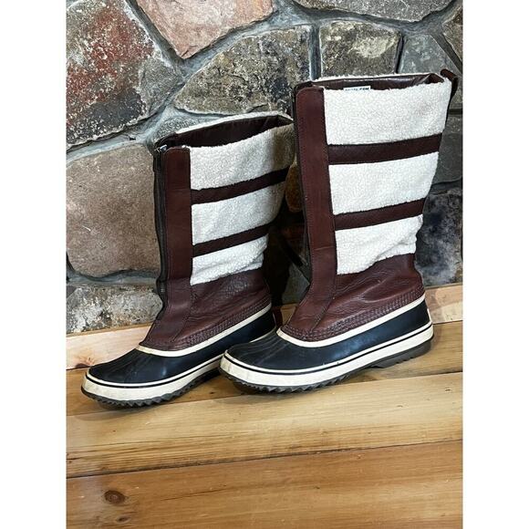 Sorel Womens Helen of Tundra Snow/Winter boots. Leather/Sherpa. Zip. size 12 - Picture 1 of 8